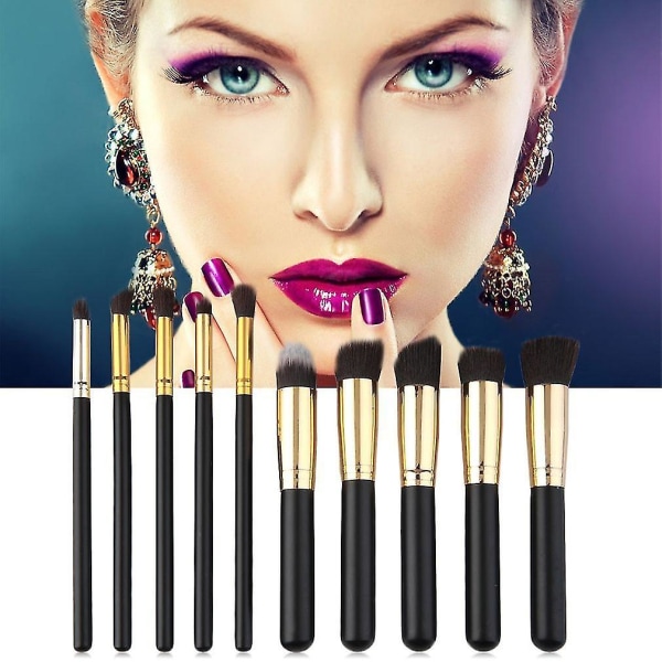 10 stycken Makeup Brush Set Comestic Brushes Professionella Comestic Tools