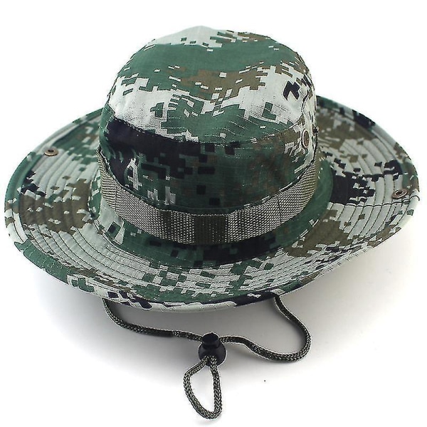 Andningsbar Boonie-hatt med bred brätte Outdoo Sun Protection Mesh Safari Cap（Grön2）
