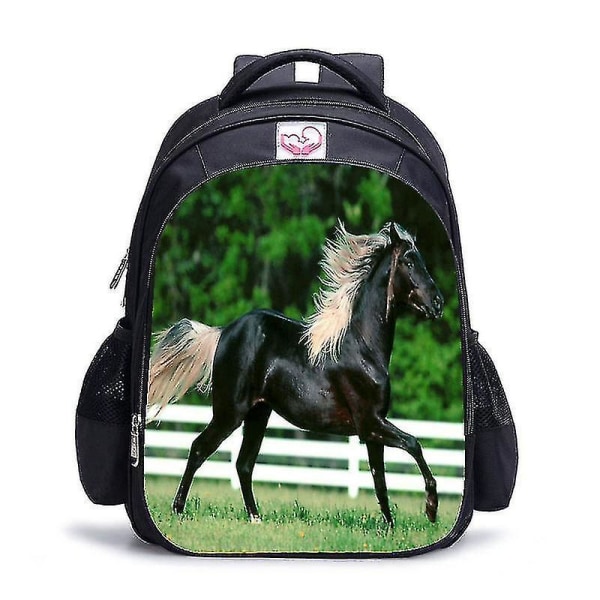 Ny 3d-utskrift häst skolväska för pojkar 16 tums primära djur barn ryggsäck för tonåring Ruck
