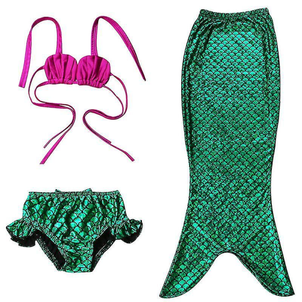 Mermaid Tail Princess Ariel Klänning Cosplay Kostym Tjej Barn Maid Tails Finklänning Simbar Bikini 5