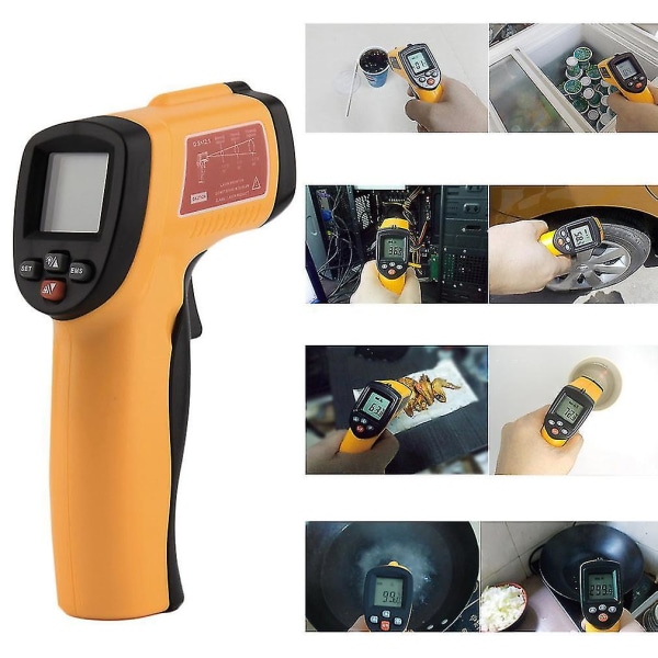 Digital infraröd termometer Beröringsfri LCD Ir-lasertemperaturtestpistol