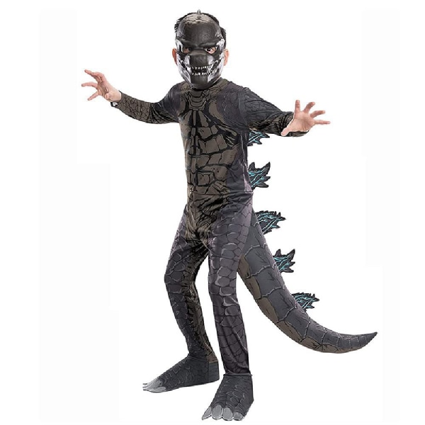 Godzilla Play Jumpsuit, Performance Cosplay kostym W One-piece suits XL-(130-140)cm Jumpsuit + Mask L-(120-130)cm