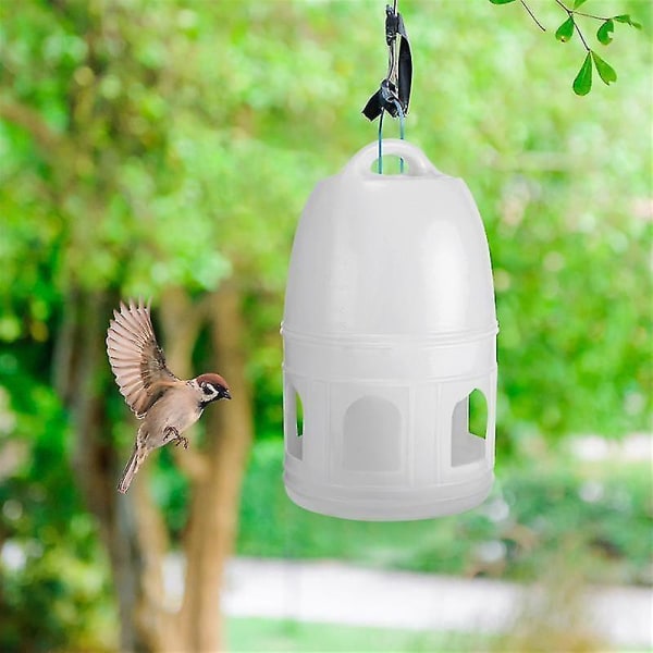 5L Automatisk fågelmatare Plast Dricker Duvamatare Vattendispenserbehållare (vit)