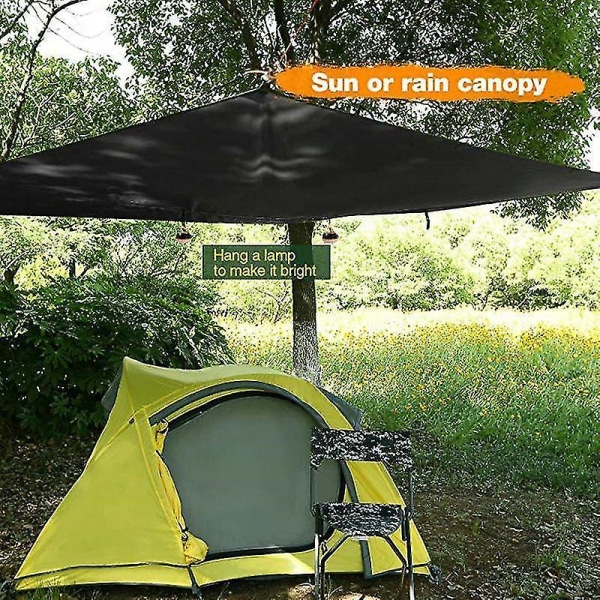 360x290cm Vattentät presenning Tältskärm Camping Hängmatta Regnfluga UV Trädgårdsmarkistak (brun)