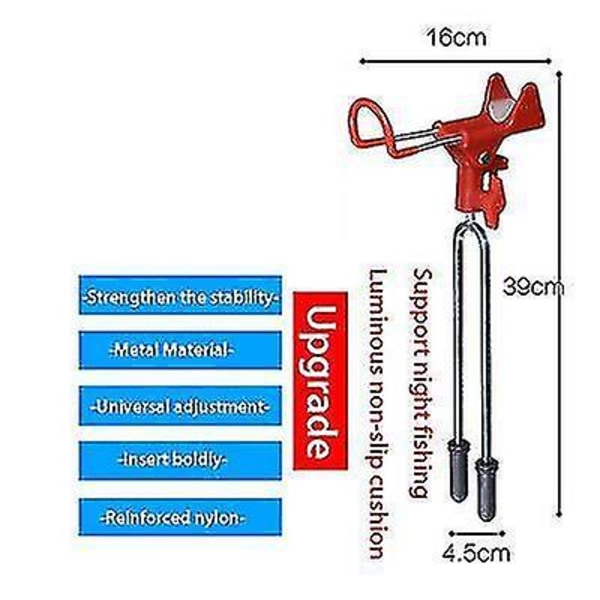 Universal stångfäste Multifunktions fiskespö och havsstång (röd)