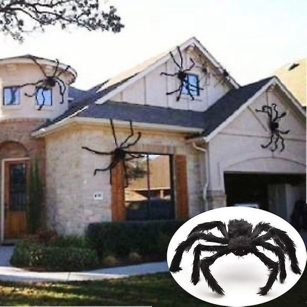 30cm/50cm/75cm/90cm/125cm/150cm/200cm Black Spider Halloween-dekoration Spökhusrekvisita inomhus Ou