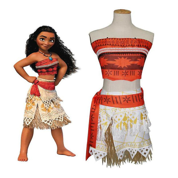 Flickor Vuxen kostym Moana Princess Fancy Dress Cosplay Deluxe Klänning adult XXL 120cm