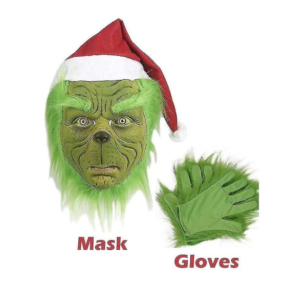 hatt grön grinchmask grinch cosplaymask