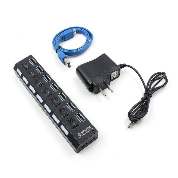 USB HUB 3.0 4/7 portar Micro USB 3.0 HUB Splitter med power USB Hab Höghastighets 5 Gbps USB