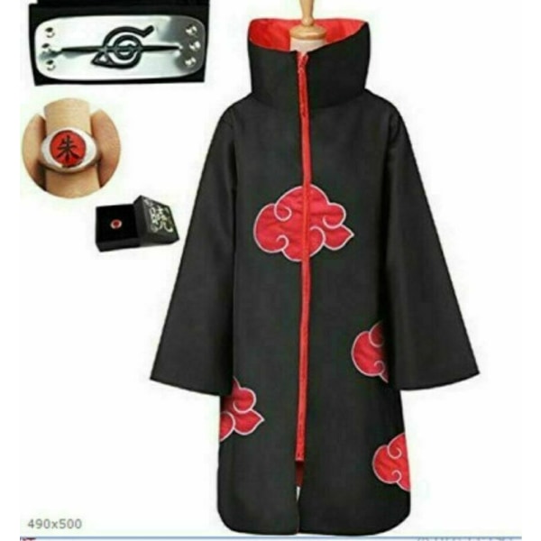 Uchiha Itachi Cloak Anime Cosplay Unisex Kostym ninja NARUTO S XS