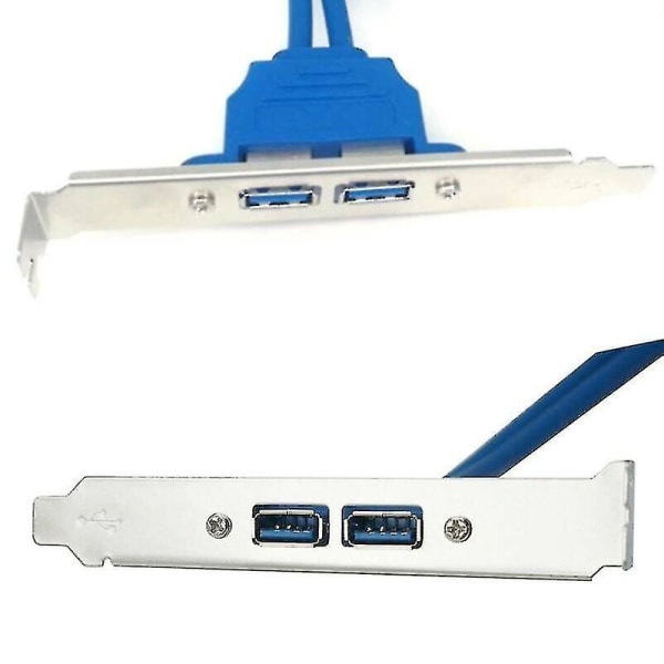 2-portar USB 3.0 Back Panel Expansion Bracket till 20-pin header-kabel för dator