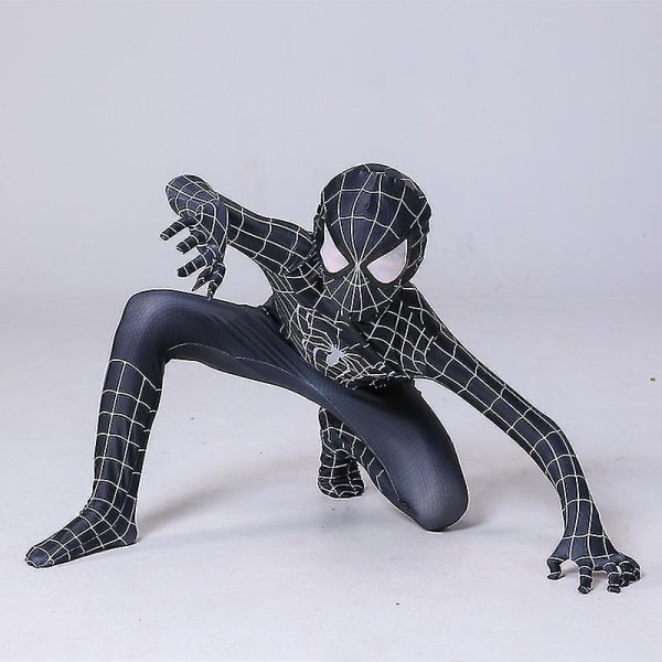 Avengers Venom 2 Superhjälte Cosplay Jumpsuit Barn Halloween/karneval Svarta Spiderman Tights