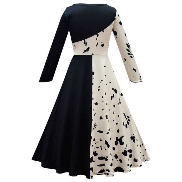 Girls Cruella Deville kostym Halloween cosplay klänning för barn White 130cm White 110cm