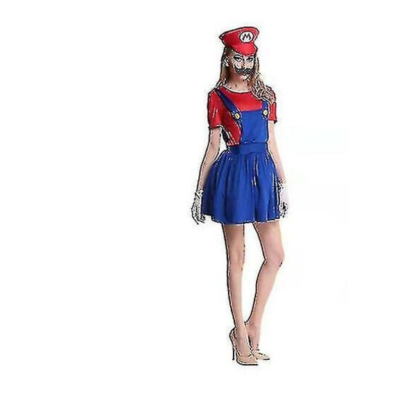 Halloween Vuxen Super Mario Luigi Fancy Dress Kostym Red