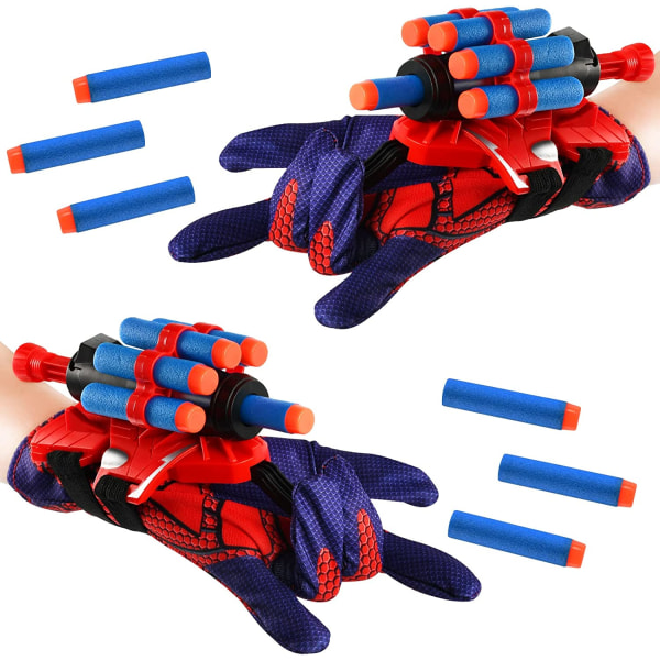 2 set Spiderman Launcher Handskar, Kids Plastic Cosplay Glove Hero