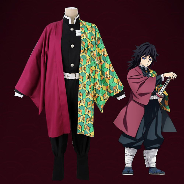 Kids Demon Slayer Animation Cosplay Kostym Outfit Set Kamado Nezuko 9-10 Years Tomioka Giyuu 11-12 Years