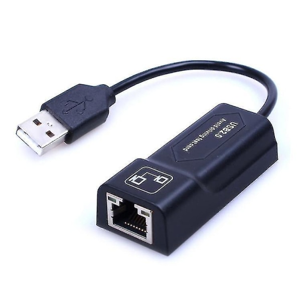 USB till RJ45 10/100 Mbps USB Ethernet-adapter Nätverkskort (svart)