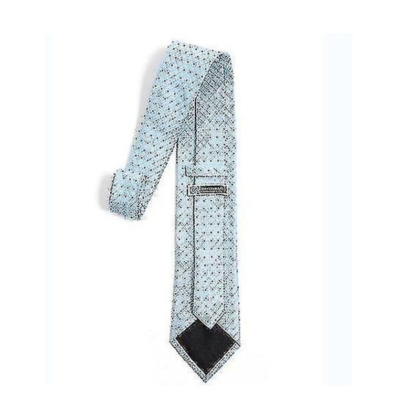 Klassisk enfärgad smal slips för män, slipsar för män, smala vävda tunna slipsar (blå)