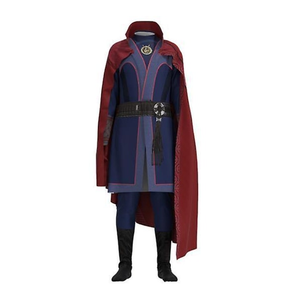 Doktor Strange Cosplay Kostym Halsband Ring Steve Red Cloak Robe Halloween Carnival Kostym för barn och vuxen fest kostym 140 110