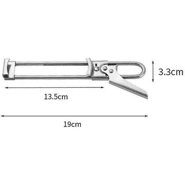 Burköppnare, justerbar konservöppnare i rostfritt stål, flerfunktions konservöppnare, konservöppnare i glas, manu.