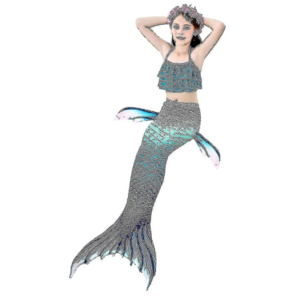 Barn Flickor Mermaid Tail Bikini Set Badkläder Baddräkt Simdräkt Color 9