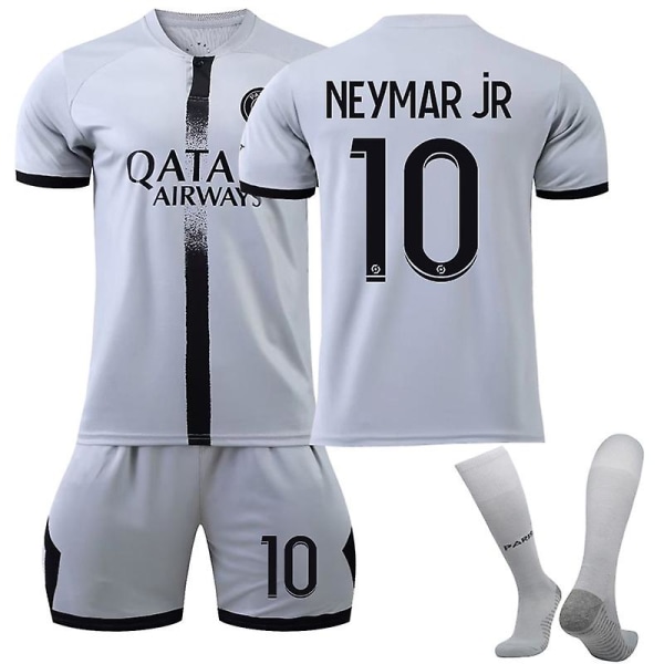 Neymar Jr #10 tröja borta 22-23 Paris fotbollströjor tröja set Kids 22(120-130CM)