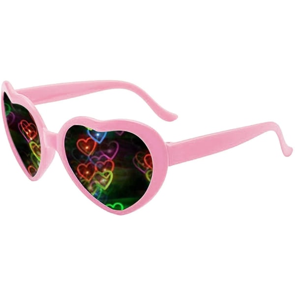 Hjärtasolglasögon -se Hjärtan!- Hjärteffekt Diffraktionsglasögon Edm Festival Ljusskiftande solglasögon