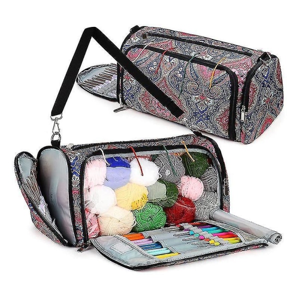 Stickväska Bärbar garnförvaringsväska, garnväska för sticktillbehör, organizer för att bära