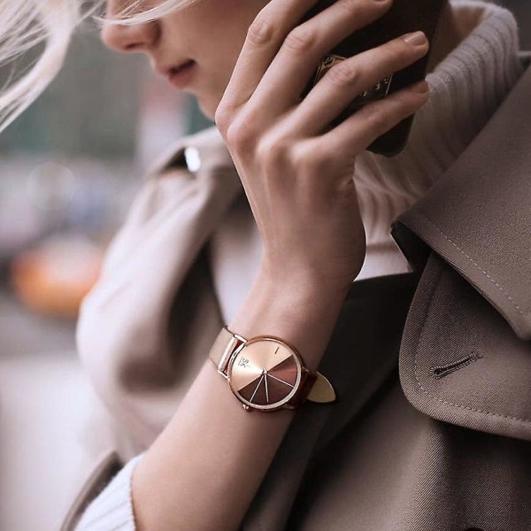 SKENGKE SK K0095 Läderband Irregular Clock Urtavla kvinnor Fashion Quartz Watch