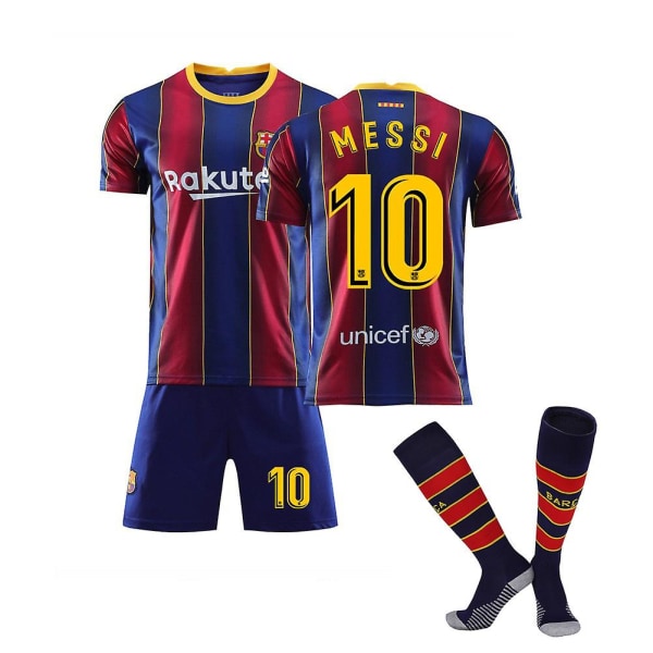 20 21 Barcelona Hemma Messi 10) Barn Vuxna Pojkar Ungdomar Fotbollströja Fotbollströja Hemma Borta T-shirt Dräkt 21/22 28