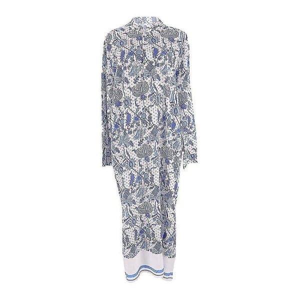 Printed blommor Dam Kaftan Beachwear Bomull Bikini Cover Up