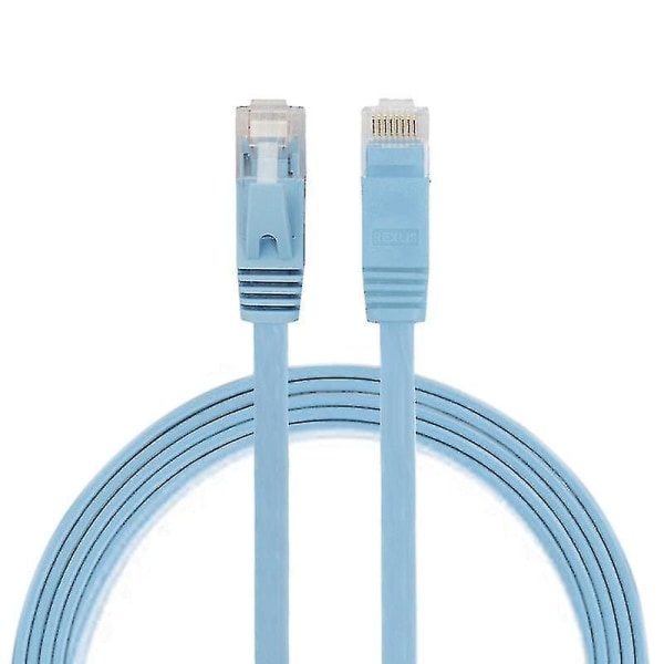 1 m CAT6 ultratunn platt Ethernet-nätverks LAN-kabel, patchledning RJ45 (blå)
