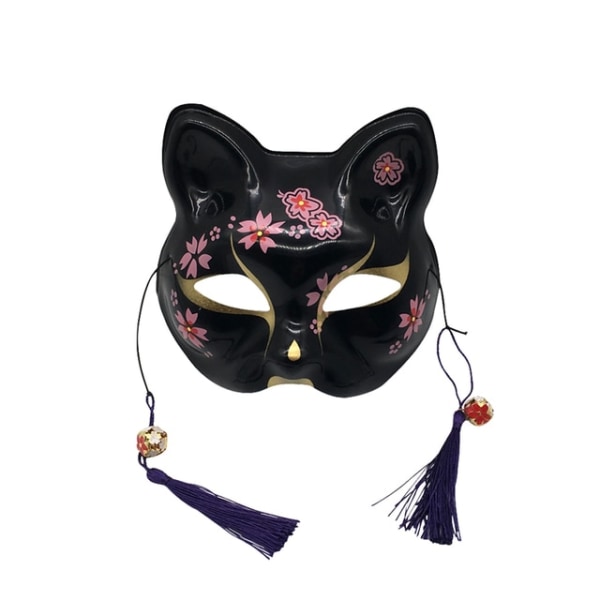 Christmas Cosplay Cat Fox Mask Cherry Blossom PVC white black