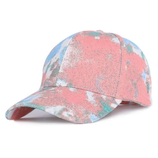 Vårälskare Färgglad Snapback, Tie-dye cap(Ljusrosa)