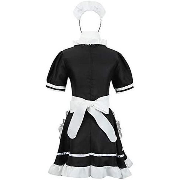 Catchcostume Vuxen Maid Kostym Söt flicka Lolita Cosplay Outfit Halloween Kostymer Dam Fancy Dress Förkläde med huvudbonader Blue X-Large Pink X-Large