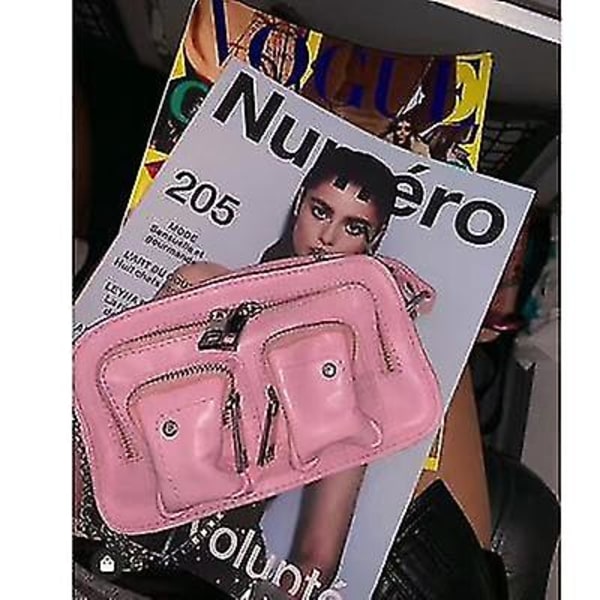 Ny lyxig handväska med print Designer axelremsväska för damer Axelväska (rosa)