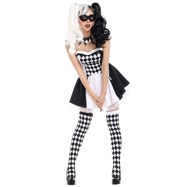 Halloween kostym scen cosplay show kjol svart och vit kostym 175cm 170cm