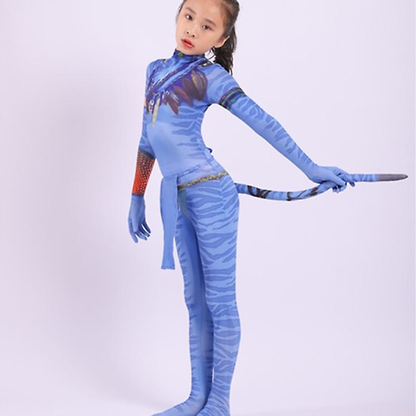 Avatar Cosplay Dräkt Halloween Barn Vuxen Dräkt Jumpsuit Male Kids (S-100) Women Adult (2XL-190)