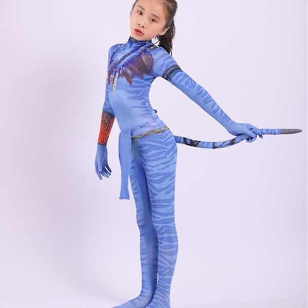 Avatar Cosplay Dräkt Halloween Barn Vuxen Dräkt Jumpsuit Women Kids (M-120) Women Adult (2XL-190)