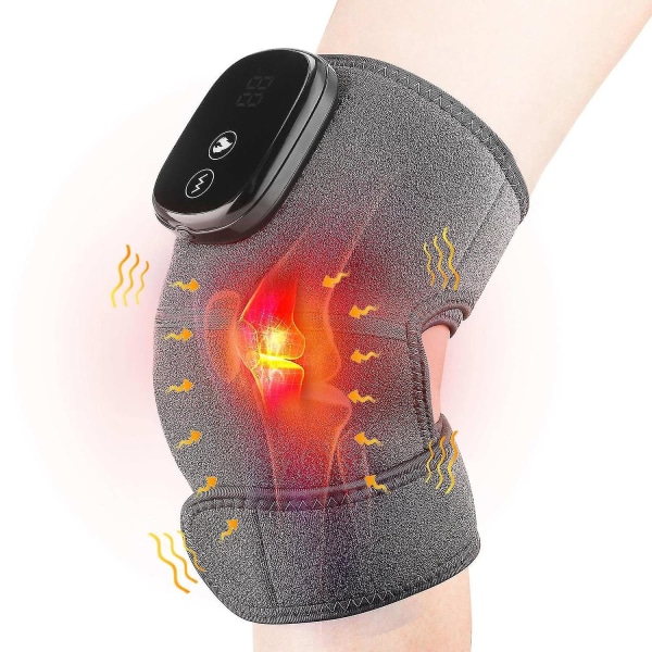 Massage Uppvärmning Knästöd för smärtlindring i knä, elektrisk uppvärmning Knäskydd Vibration Knä Massager T