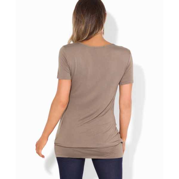 Krisp Dam/Ladies Plain Longline Jersey Brown 10 UK