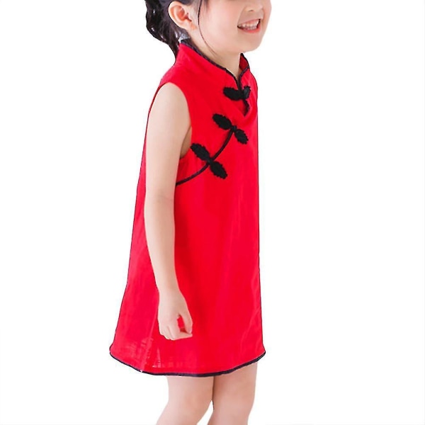 9 månader-4 år flickor ärmlös Cheongsam klänning Red