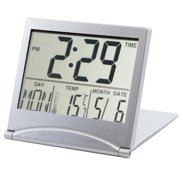 Digital LCD-bordsklocka Temperatur reseväckarklocka -