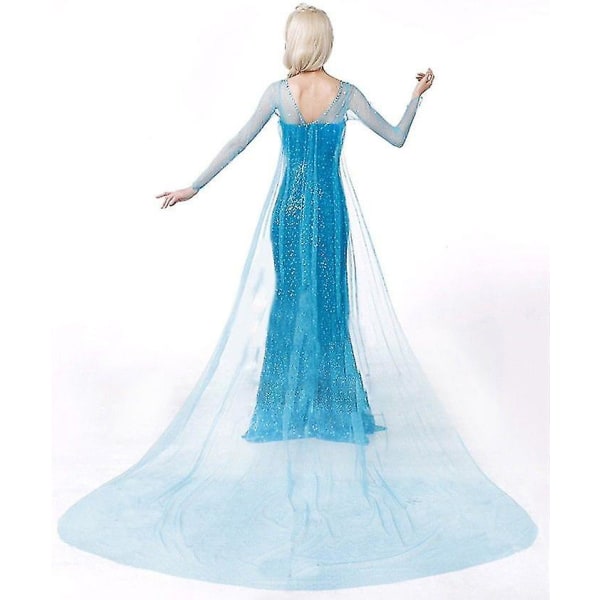 Elsa Klänning Vuxen Kvinnlig Cosplay Kostym XS L