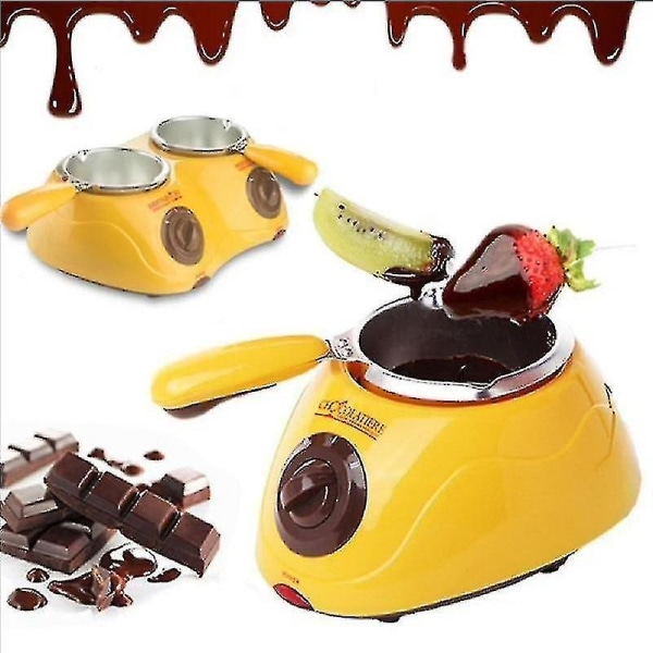 Elektrisk chokladgryta Fountain Hotpot Chokladsmältgryta maskin 1 gryta Festverktyg (gul)