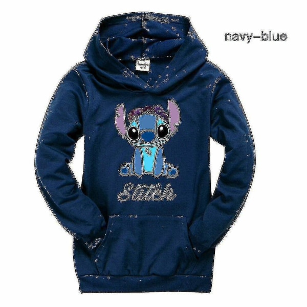 Barn Lilo och Stitch Hoodies Långärmad tröja Navy blue