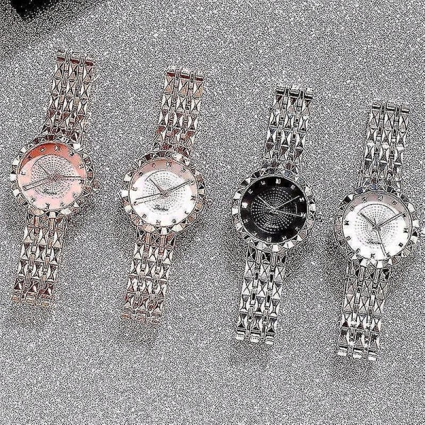 Deffrun Full Steel Case Casual Style Kvinnor Armbandsur Klocka Quartz Watch
