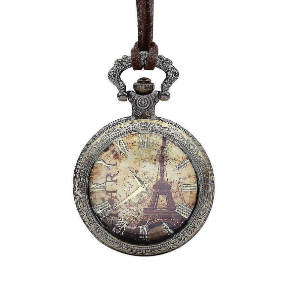 Pocket Watch Paris Tower Mönster Cover Halsband Watch