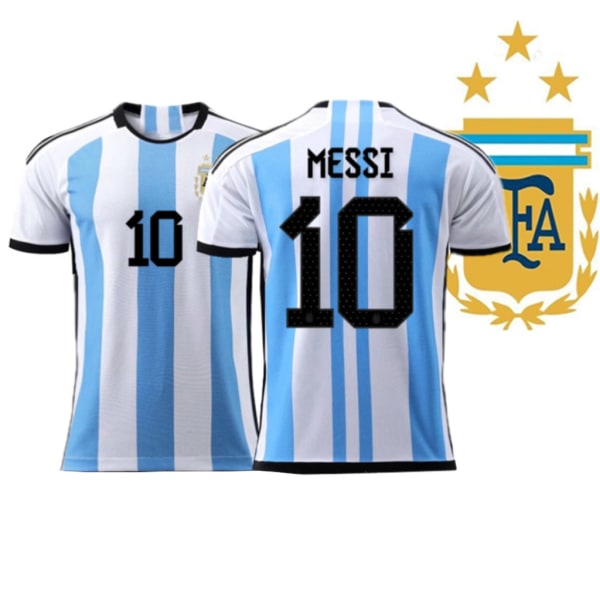 22 Argentina Fotbollströjor hemma NR. 10 tröja Messi Jacka 2XL(185201cm)