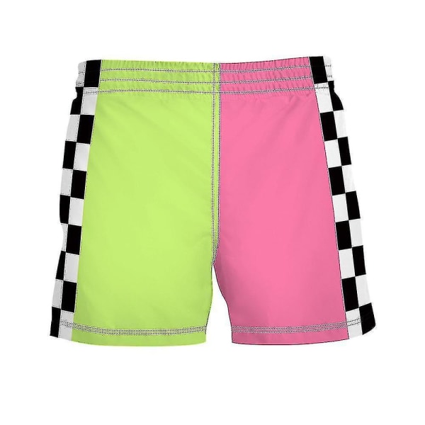 Badbyxor med resår i midjan för män Badshorts Byxor Badkläder Beach Summer Hawaiian Byxor Pink Green